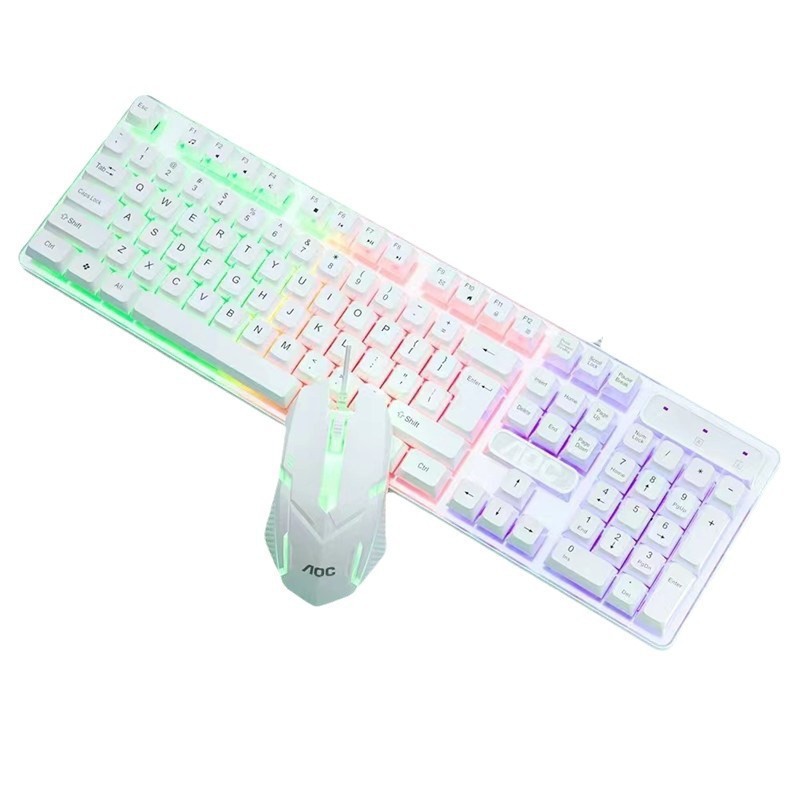 tpv aoc km100 wired usb colorful luminous keyboard mouse set tpv aoc km100 wired usb colorful luminous keyboard mouse set
