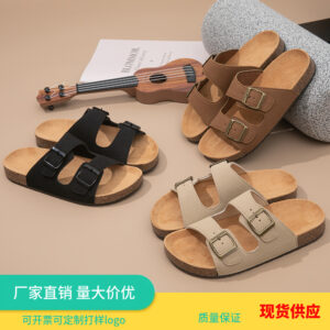 Home pvc buckle leather sandals